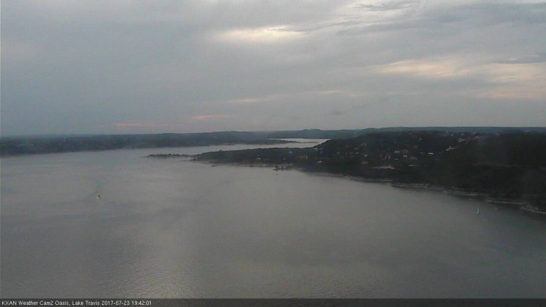 Lake Travis webcam, July 23, 2017 7:10 PM CT