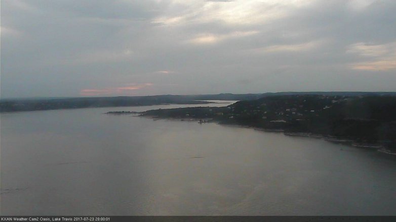 Lake Travis webcam, July 23, 2017 7:30 PM CT