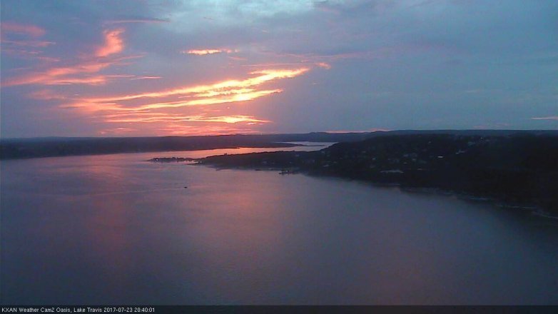 Lake Travis webcam, July 23, 2017 7:45 PM CT