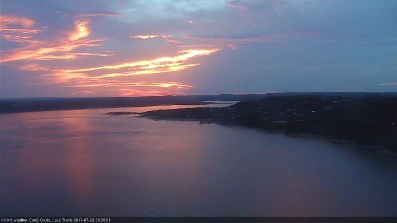 Lake Travis webcam, July 23, 2017 8:00 PM CT