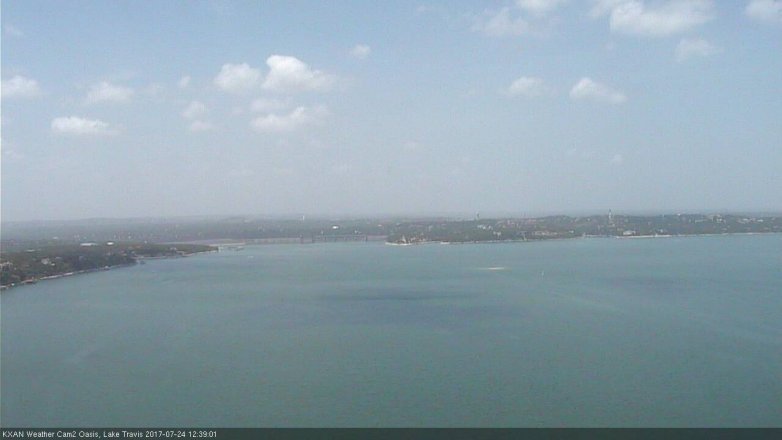 Lake Travis webcam, July 24, 2017 11:45 AM CT