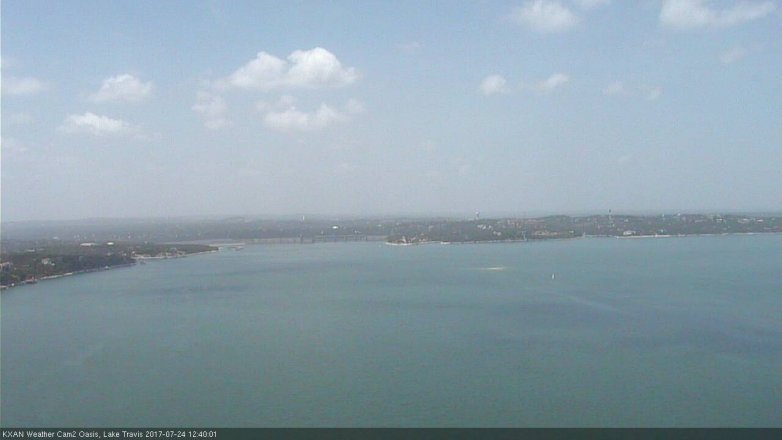 Lake Travis webcam, July 24, 2017 12:00 PM CT