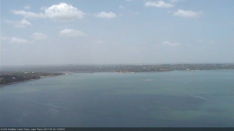 Lake Travis webcam, July 24, 2017 12:10 PM CT