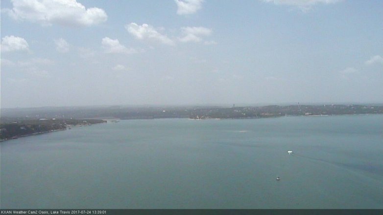 Lake Travis webcam, July 24, 2017 12:45 PM CT