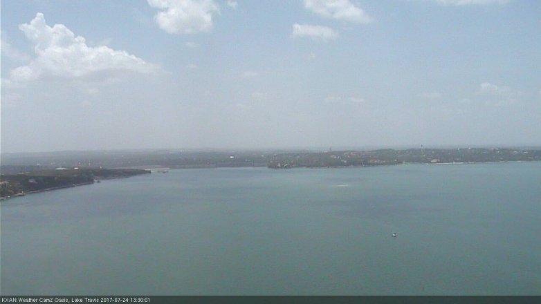 Lake Travis webcam, July 24, 2017 12:50 PM CT