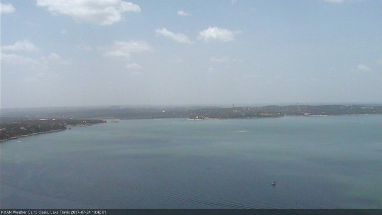 Lake Travis webcam, July 24, 2017 1:05 PM CT