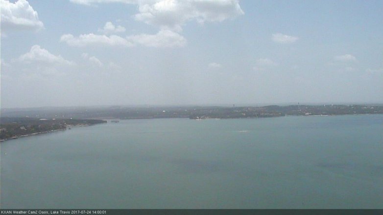 Lake Travis webcam, July 24, 2017 1:15 PM CT