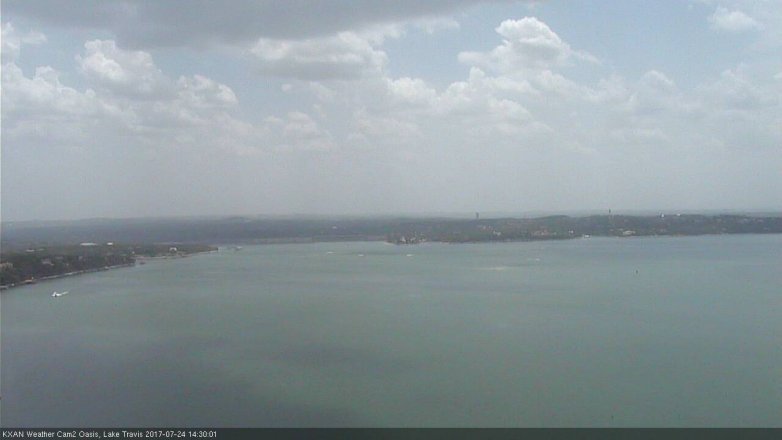 Lake Travis webcam, July 24, 2017 1:35 PM CT
