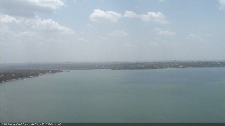 Lake Travis webcam, July 24, 2017 1:40 PM CT