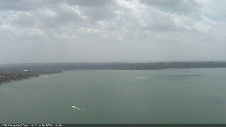 Lake Travis webcam, July 24, 2017 1:50 PM CT