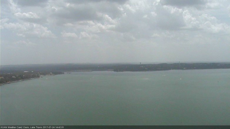 Lake Travis webcam, July 24, 2017 2:00 PM CT
