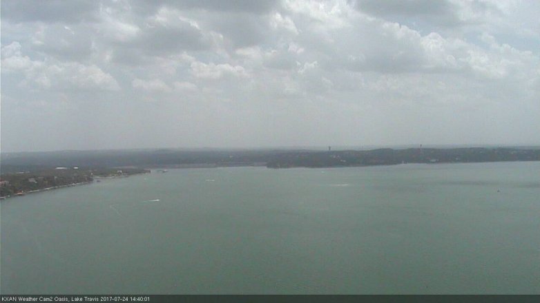 Lake Travis webcam, July 24, 2017 2:10 PM CT