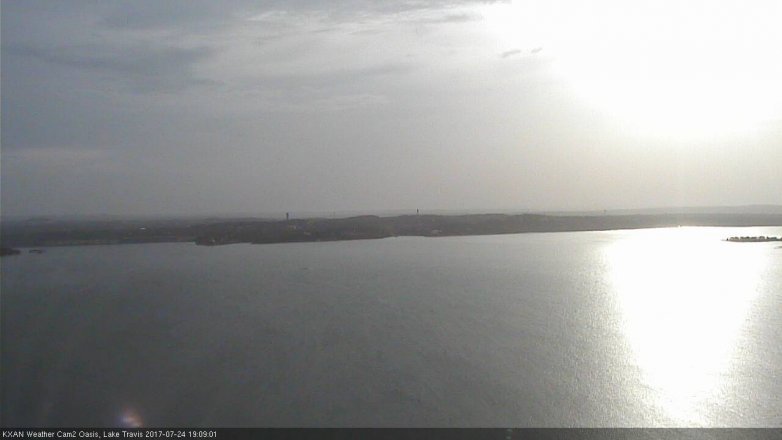 Lake Travis webcam, July 24, 2017 6:40 PM CT