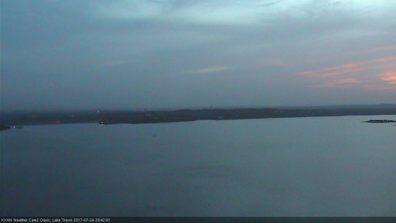 Lake Travis webcam, July 24, 2017 7:55 PM CT