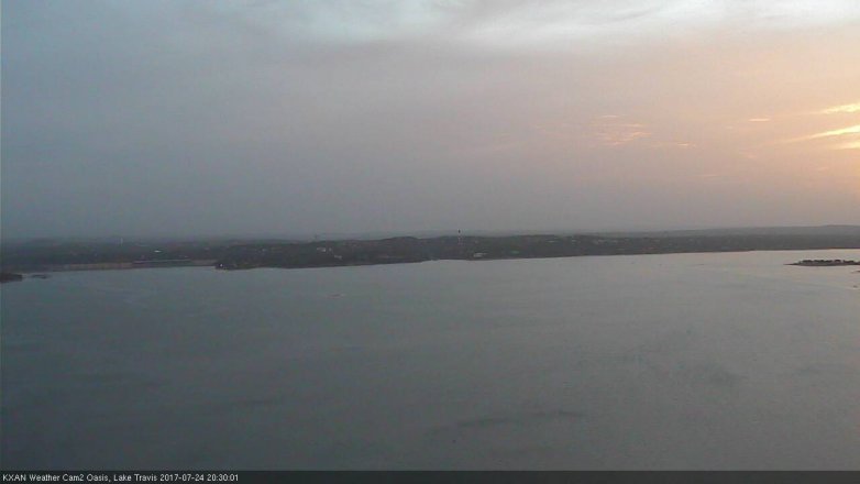 Lake Travis webcam, July 24, 2017 8:00 PM CT