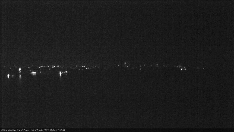 Lake Travis webcam, July 24, 2017 9:40 PM CT