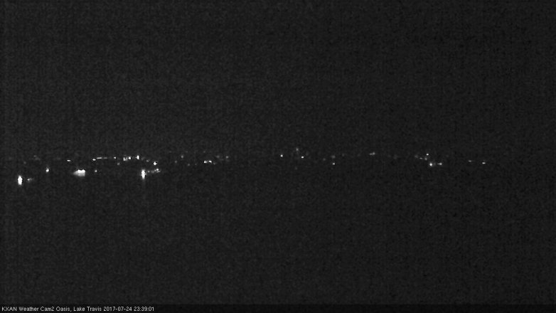 Lake Travis webcam, July 24, 2017 11:00 PM CT