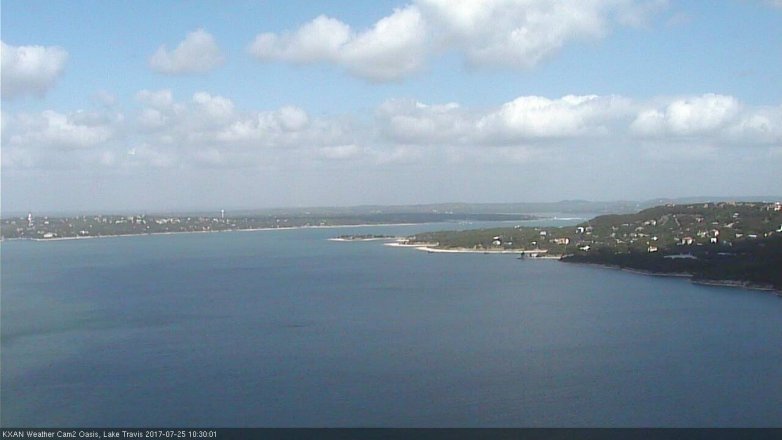 Lake Travis webcam, July 25, 2017 9:55 AM CT