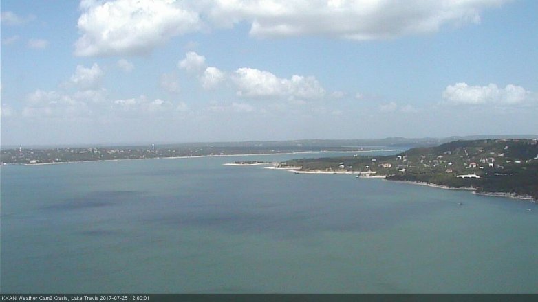 Lake Travis webcam, July 25, 2017 11:25 AM CT