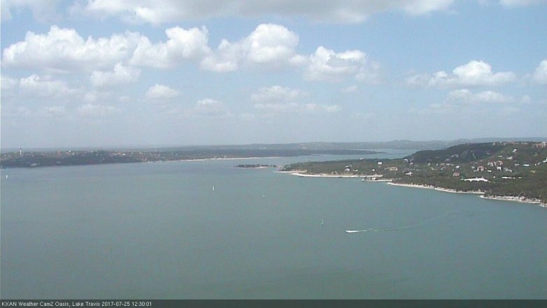 Lake Travis webcam, July 25, 2017 12:00 PM CT