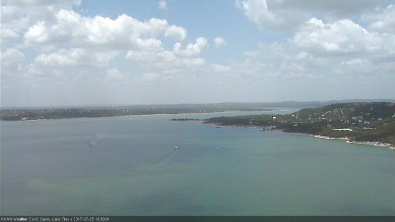 Lake Travis webcam, July 25, 2017 12:45 PM CT