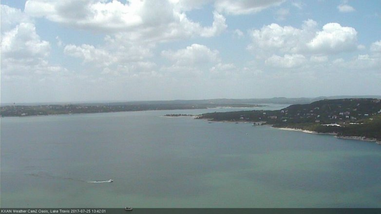 Lake Travis webcam, July 25, 2017 1:00 PM CT