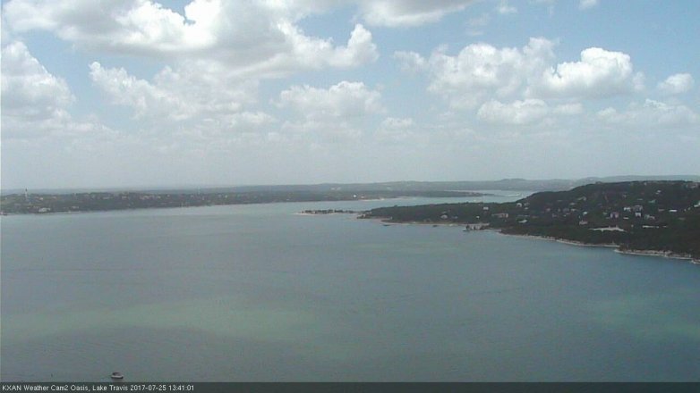 Lake Travis webcam, July 25, 2017 1:10 PM CT