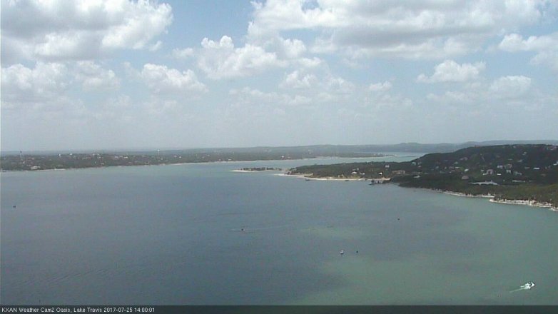 Lake Travis webcam, July 25, 2017 1:25 PM CT