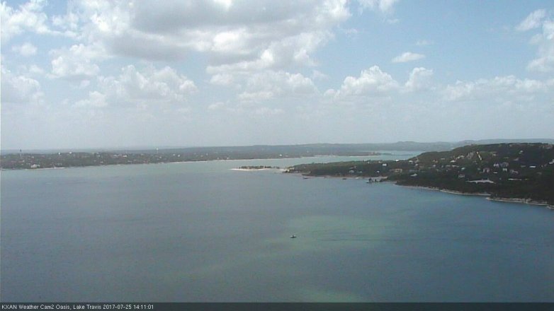 Lake Travis webcam, July 25, 2017 1:35 PM CT