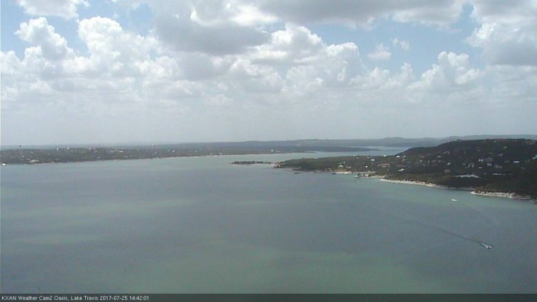 Lake Travis webcam, July 25, 2017 1:45 PM CT