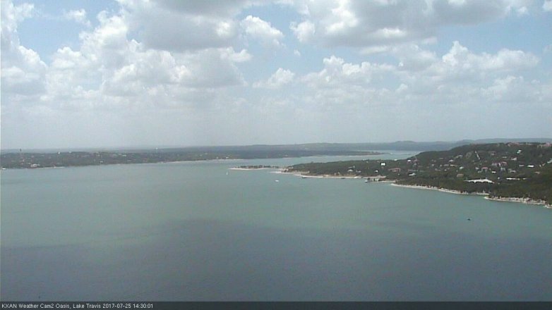 Lake Travis webcam, July 25, 2017 1:50 PM CT