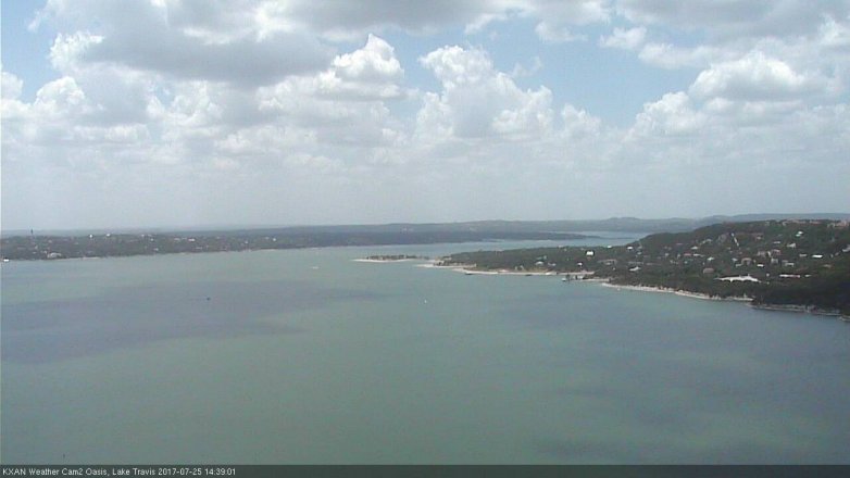 Lake Travis webcam, July 25, 2017 1:55 PM CT