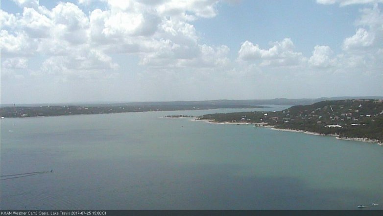 Lake Travis webcam, July 25, 2017 2:15 PM CT