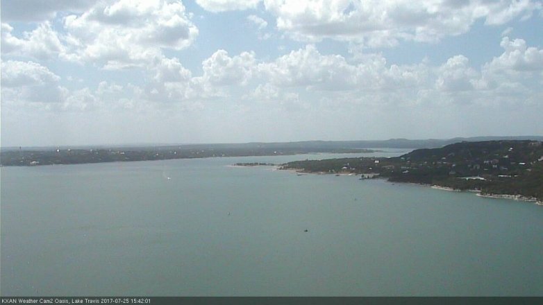 Lake Travis webcam, July 25, 2017 3:05 PM CT