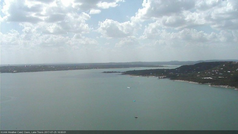 Lake Travis webcam, July 25, 2017 3:10 PM CT
