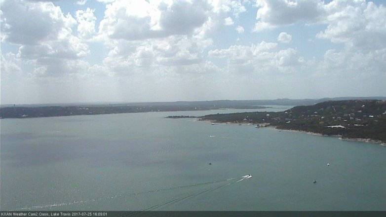 Lake Travis webcam, July 25, 2017 3:20 PM CT