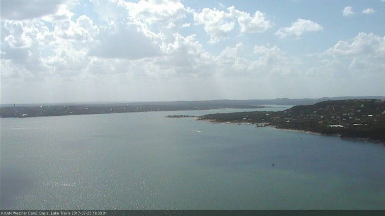 Lake Travis webcam, July 25, 2017 4:00 PM CT