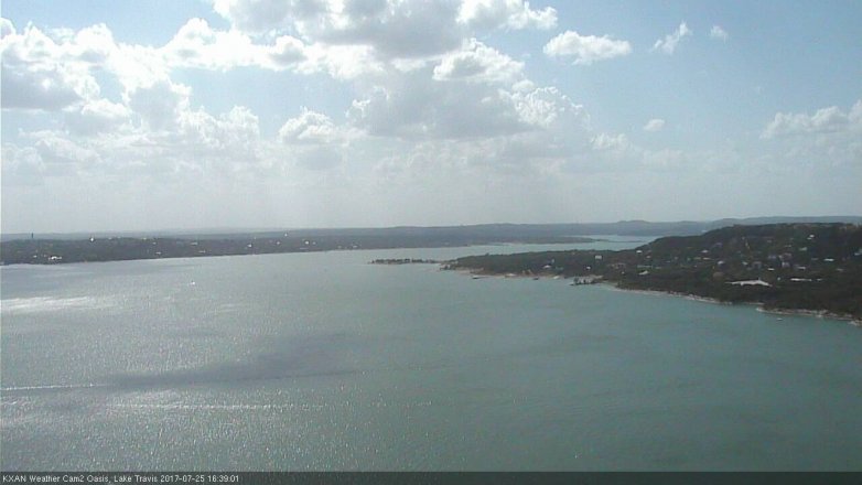 Lake Travis webcam, July 25, 2017 4:05 PM CT