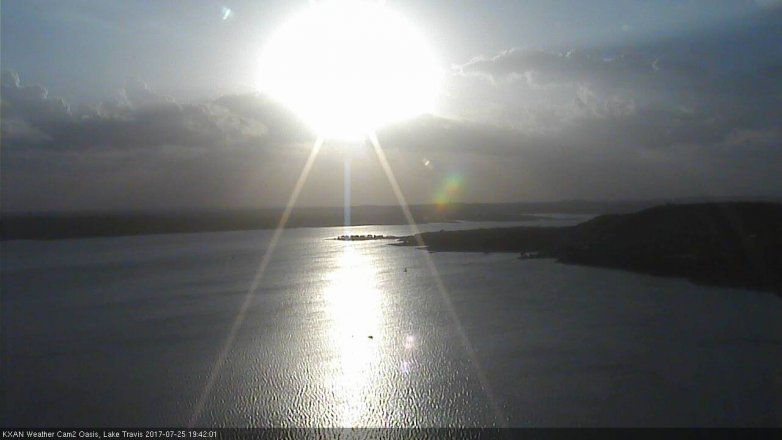 Lake Travis webcam, July 25, 2017 7:10 PM CT