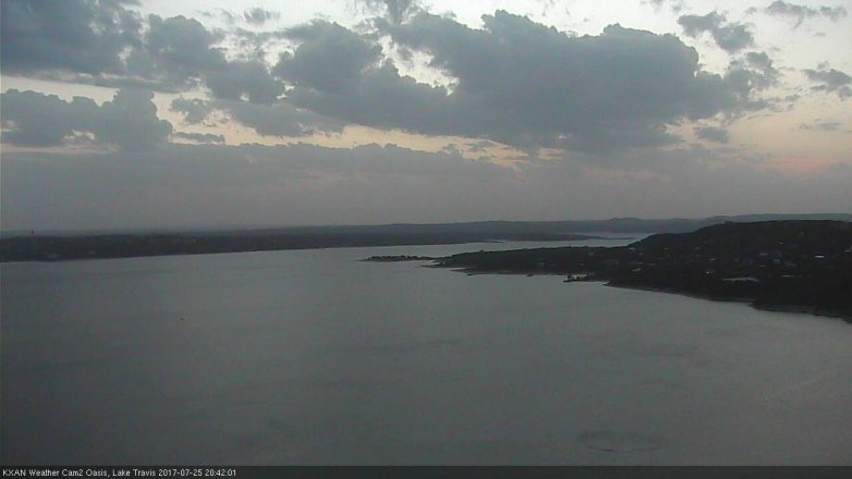 Lake Travis webcam, July 25, 2017 7:55 PM CT