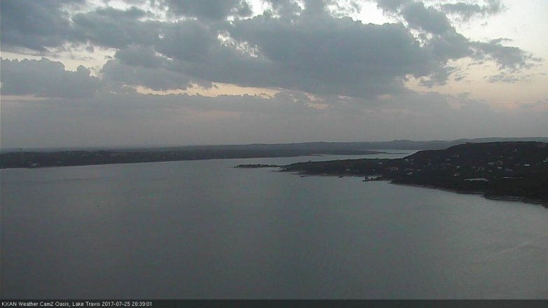 Lake Travis webcam, July 25, 2017 8:05 PM CT