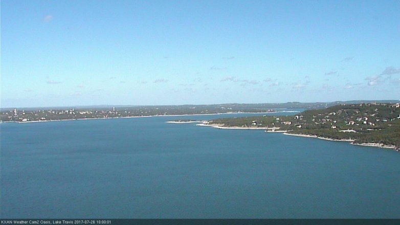 Lake Travis webcam, July 26, 2017 9:30 AM CT
