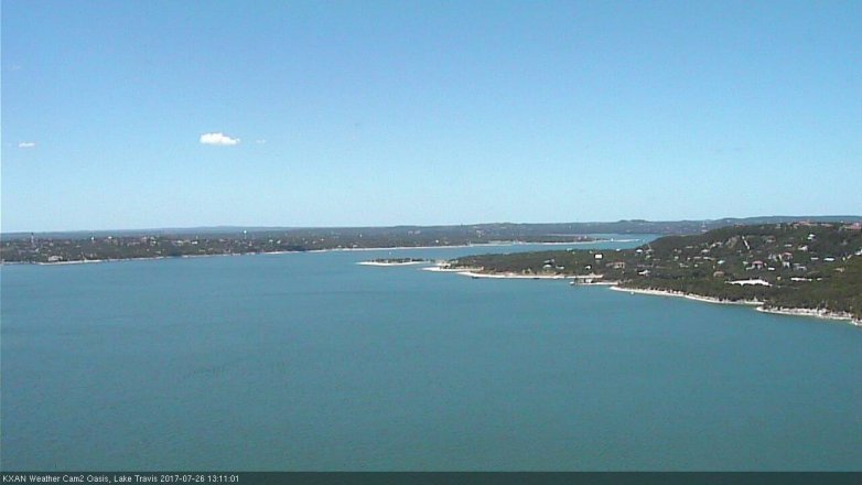 Lake Travis webcam, July 26, 2017 12:30 PM CT