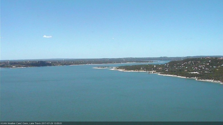 Lake Travis webcam, July 26, 2017 12:40 PM CT