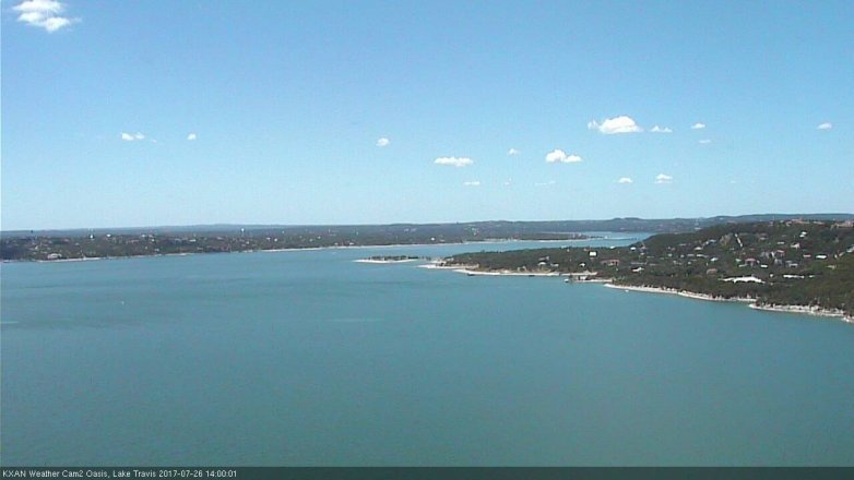 Lake Travis webcam, July 26, 2017 1:20 PM CT