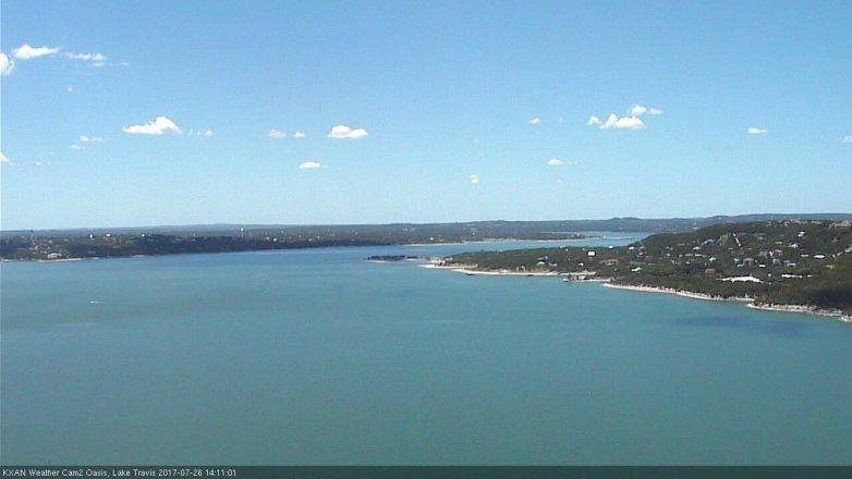 Lake Travis webcam, July 26, 2017 1:35 PM CT