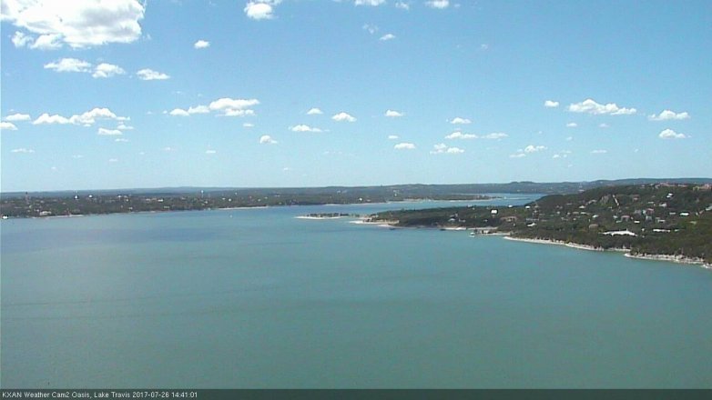 Lake Travis webcam, July 26, 2017 1:55 PM CT