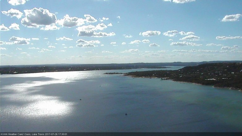 Lake Travis webcam, July 26, 2017 4:40 PM CT