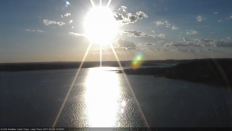 Lake Travis webcam, July 26, 2017 6:45 PM CT