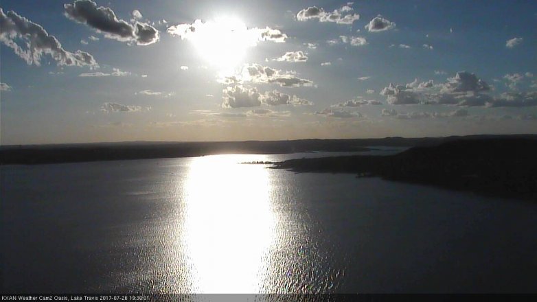 Lake Travis webcam, July 26, 2017 6:50 PM CT